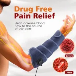 Hailicare Heating Pad Wrap 3 Heating Settings Support Brace Wristband Belt Hot Warm Relief Pain Bandage Ankle Support Protector color: EU PLUG|UK Plug|US Plug  Pain Relief Arm Pain Relief