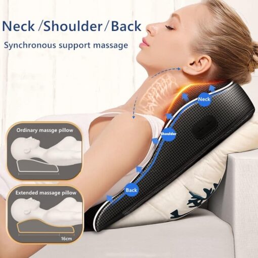 Jinkairui Electric Shiatsu Head Neck Cervical Ttraction Body Massager Car Back Pillow with Heating Vibrating Massage Device fd7acb3515ad33fc8f6d6c: AU|EU Plug|UK|US Plug  Pain Relief Back Pain Relief