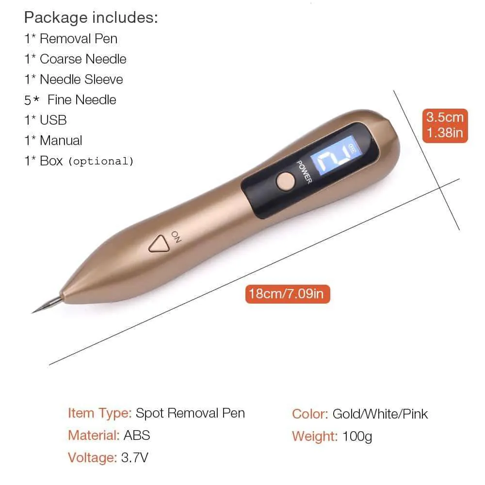 Laser Plasma Pen Freckle Remover Machine LCD Mole Removal Dark Spot Remover Skin Wart Tag Tattoo Remaval Tool Beauty Salon